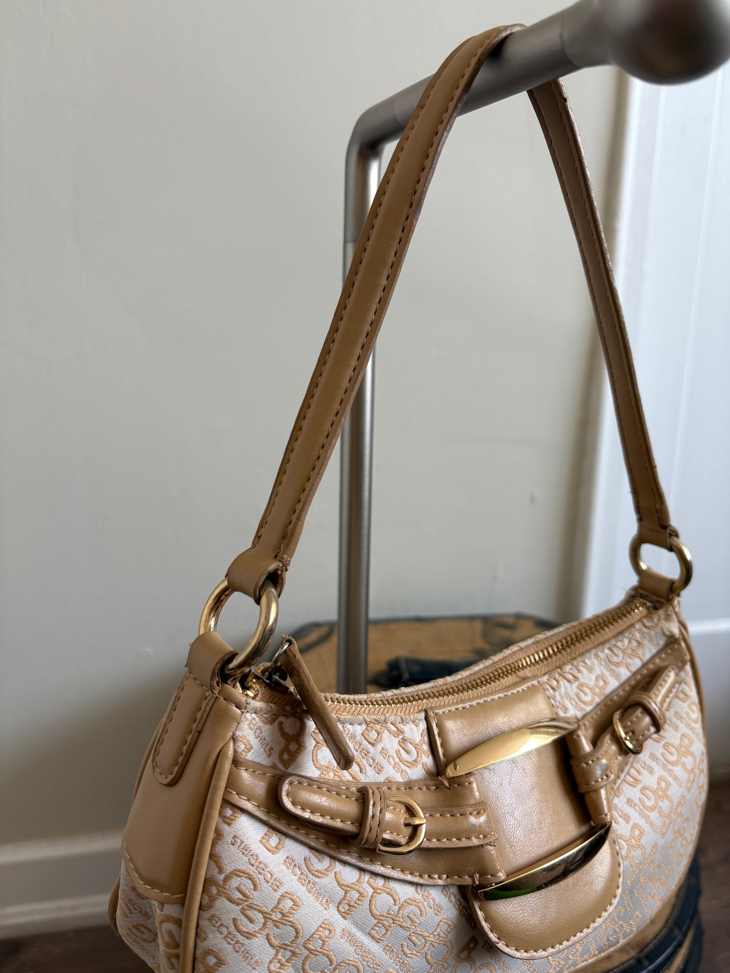 BCBG MONOGRAMMED SHOULDER BAG