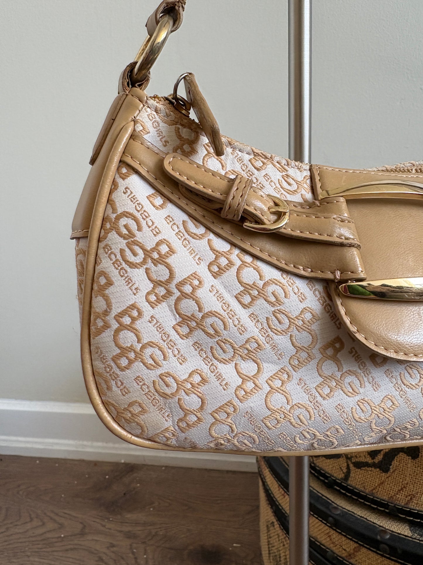 BCBG MONOGRAMMED SHOULDER BAG