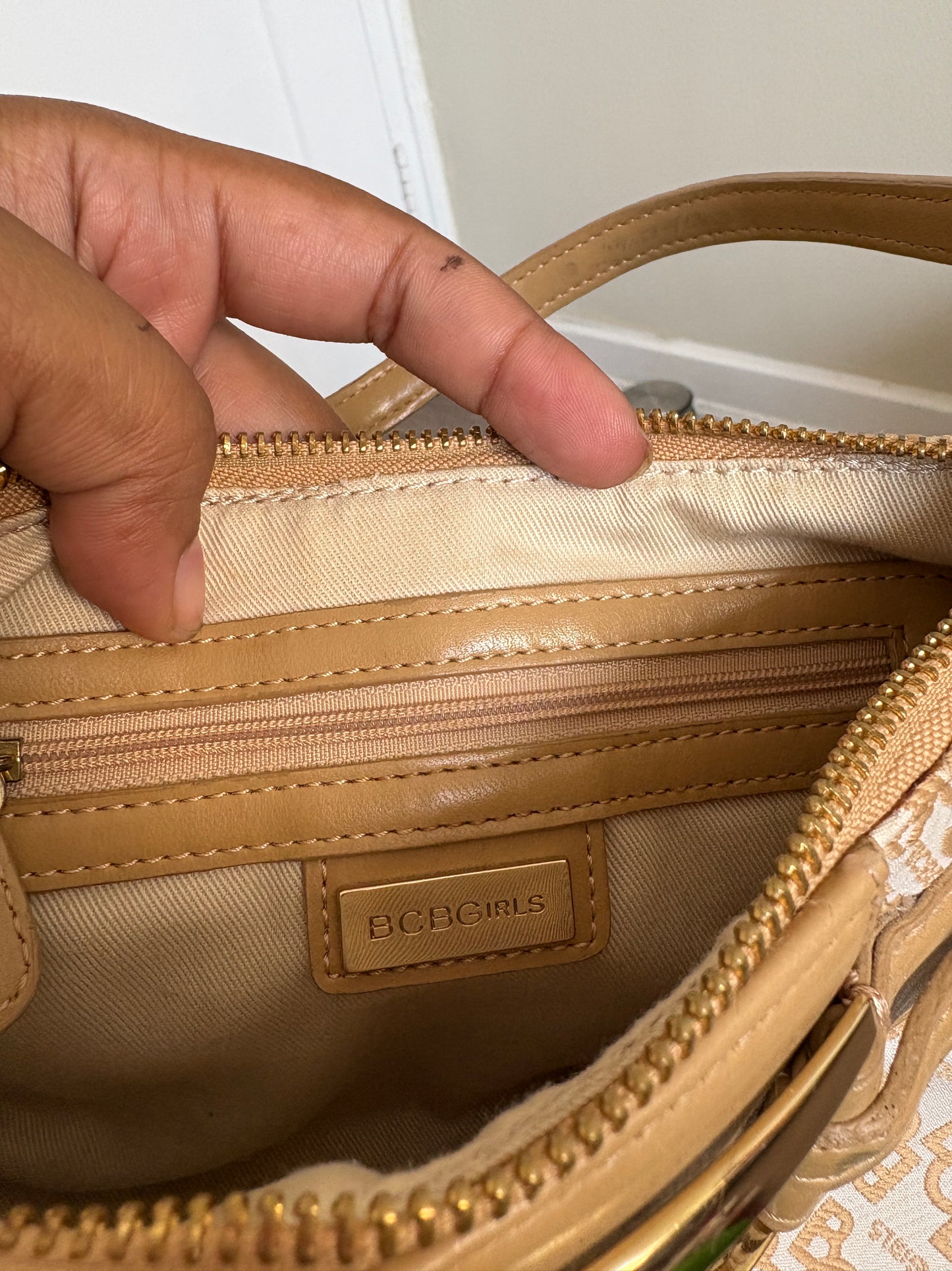 BCBG MONOGRAMMED SHOULDER BAG