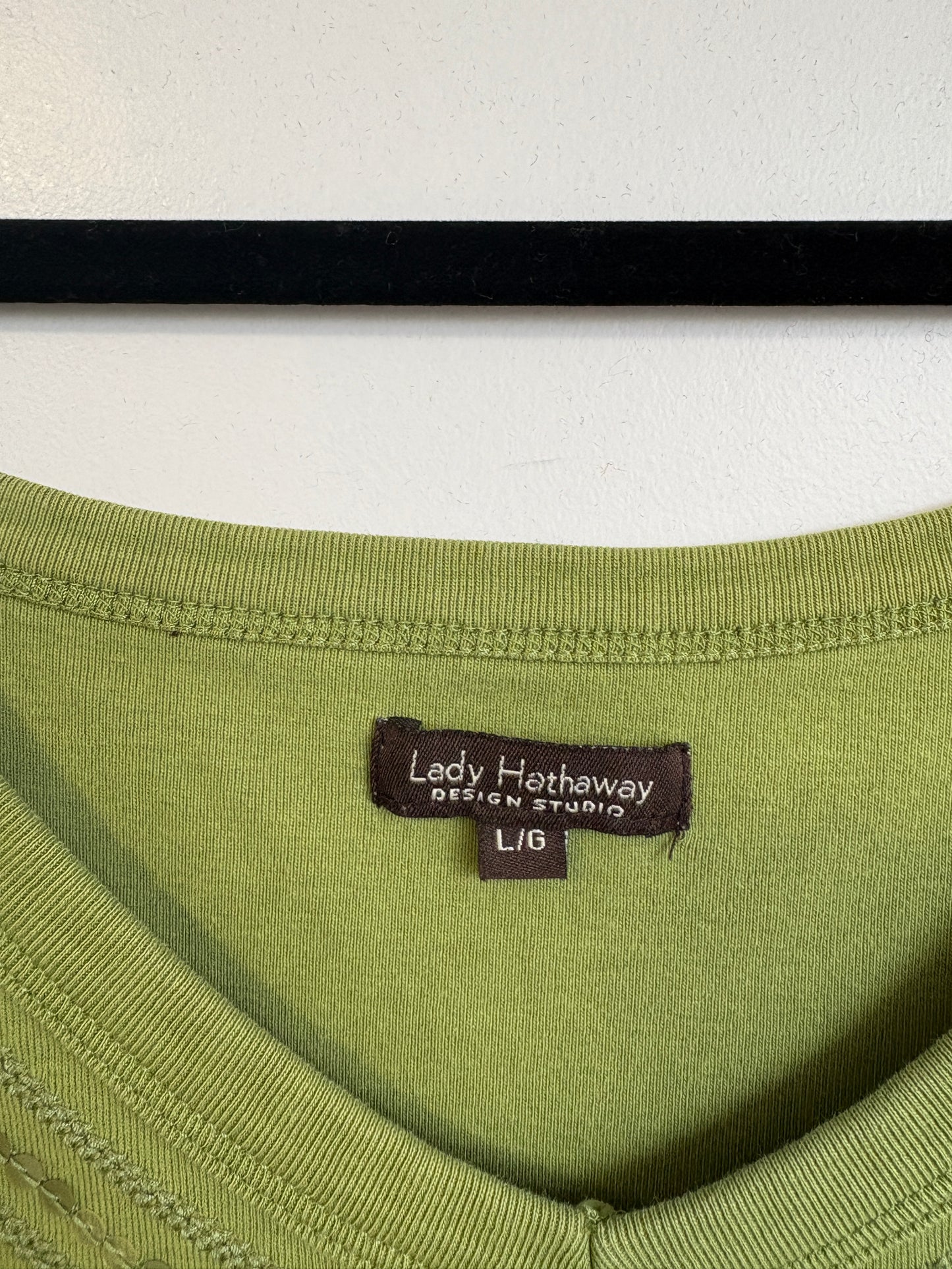 BEADED GREEN LADY HATHAWAY TANK - L