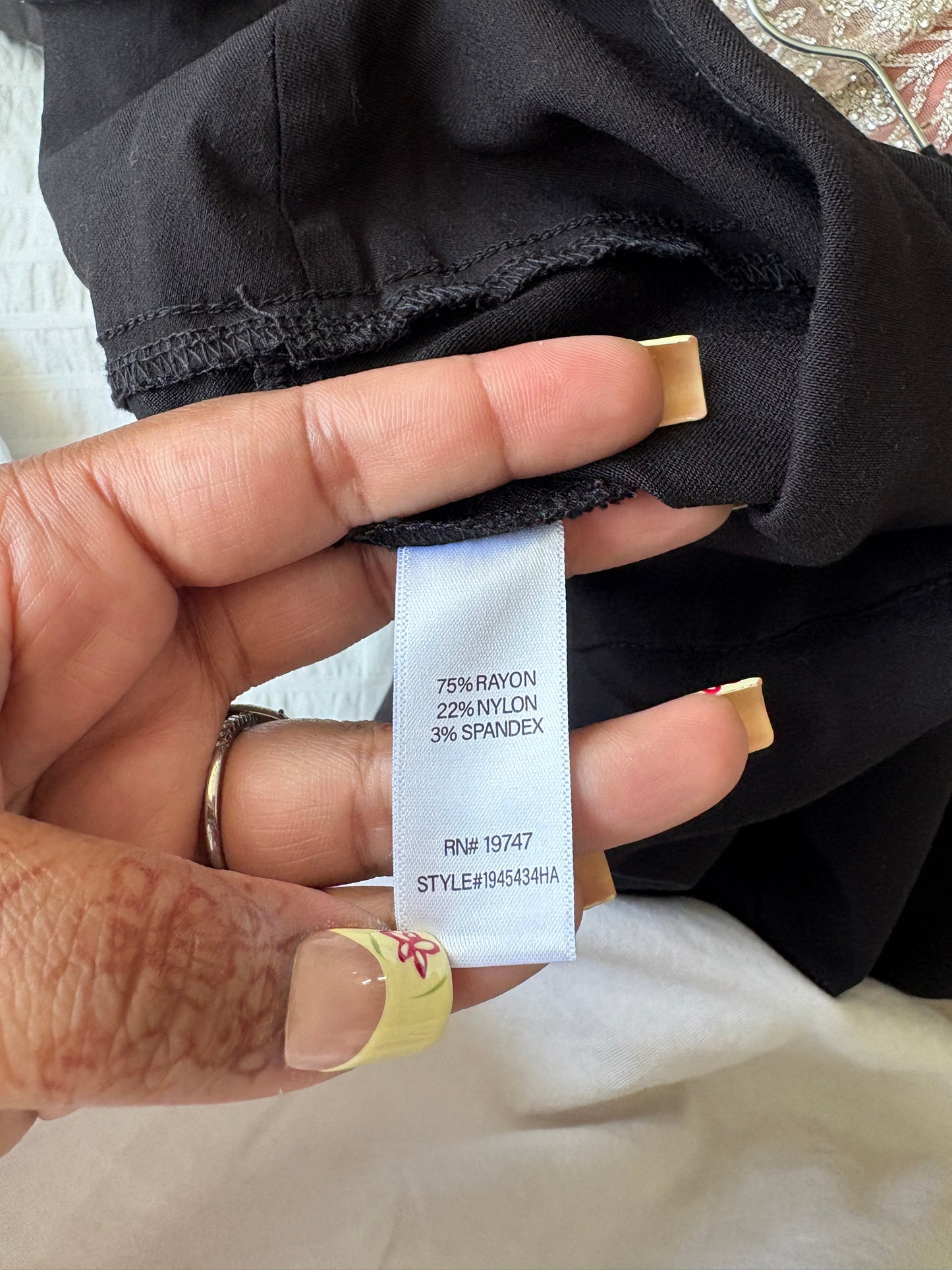 BLACK CAPRI PANTS WITH DIAMOND EMBELLISHMENTS