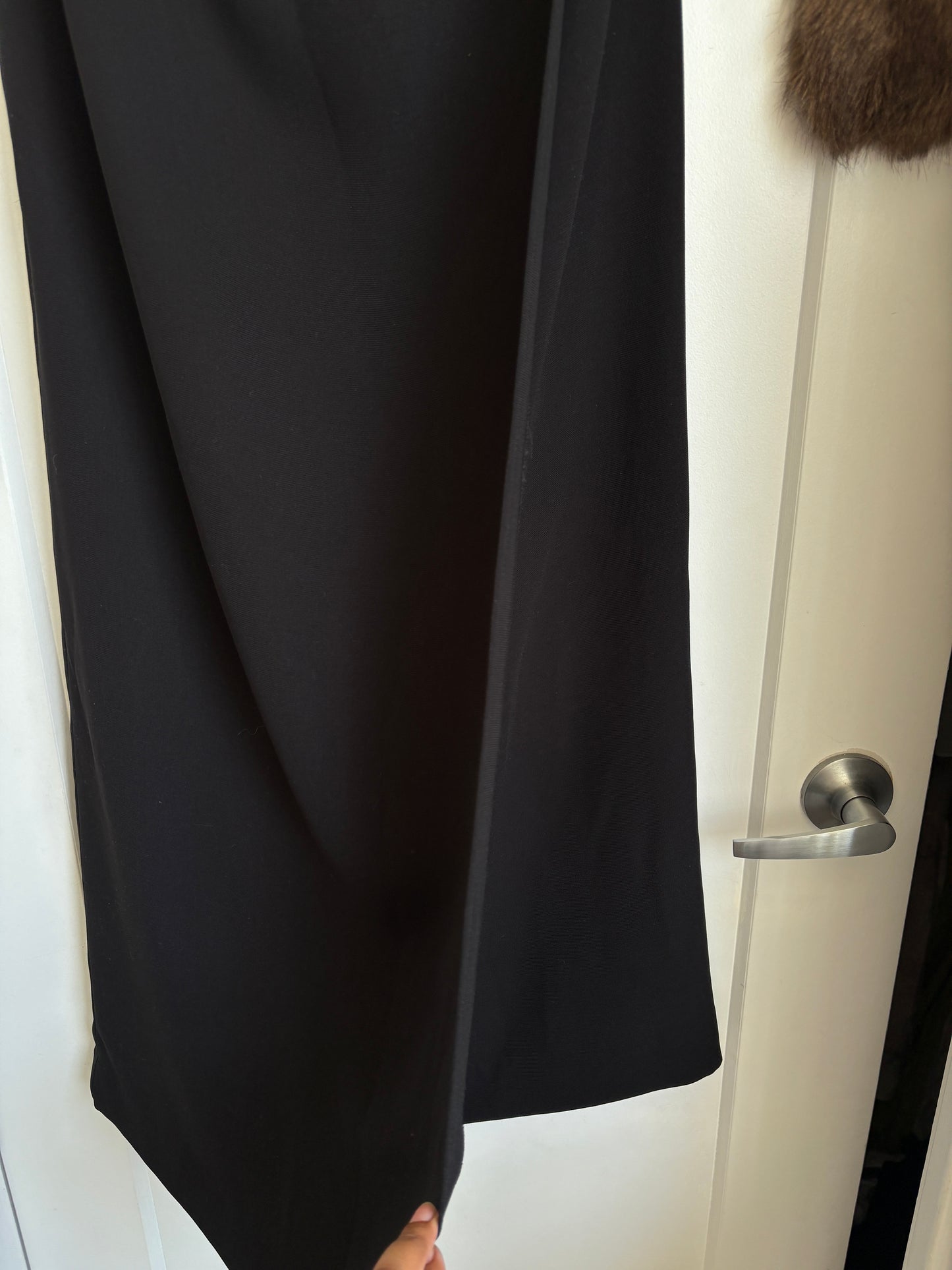 BLACK MAXI SKIRT WITH DIAMOND WAIST