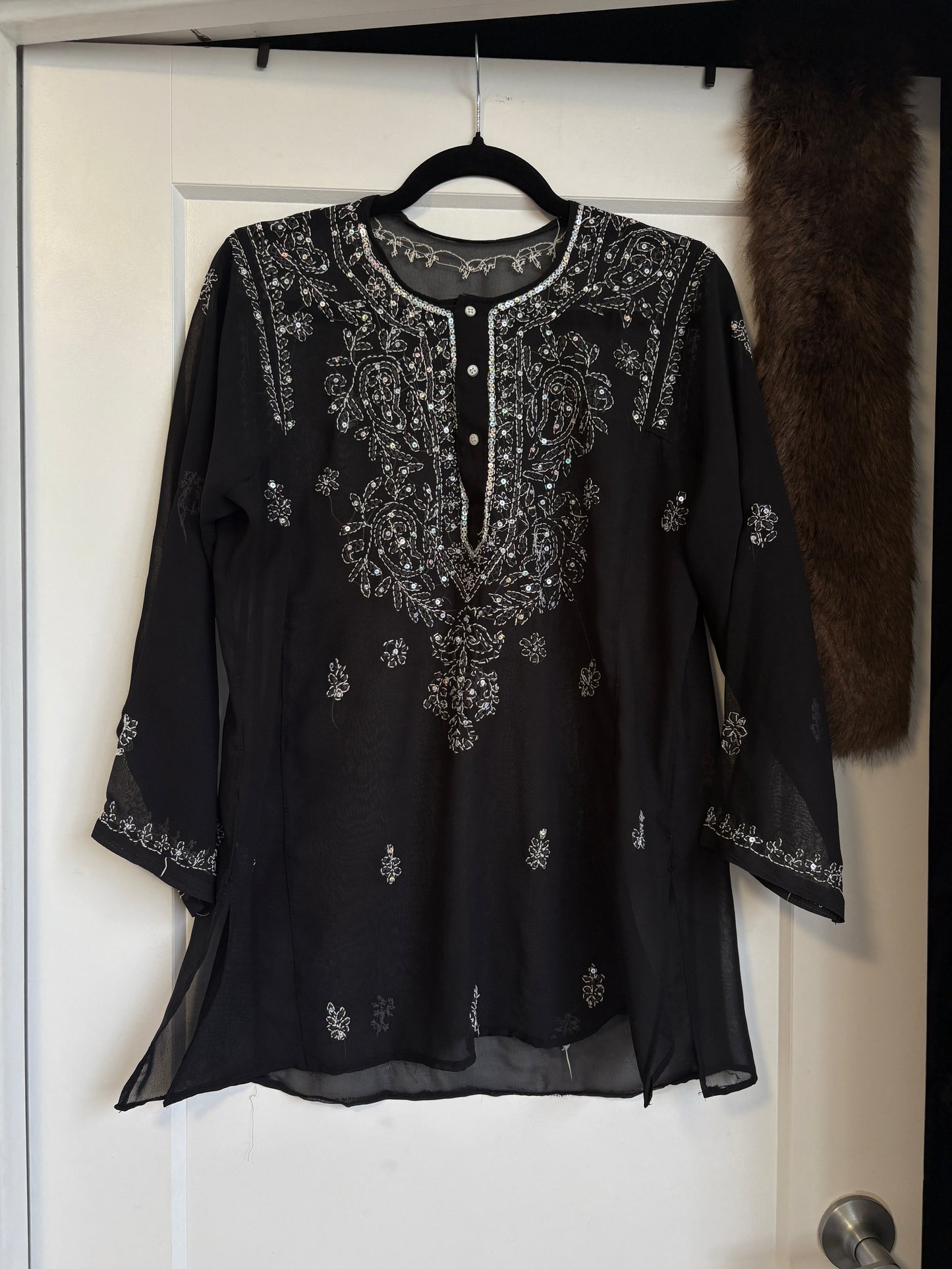 BLACK SHEET TUNIC - M