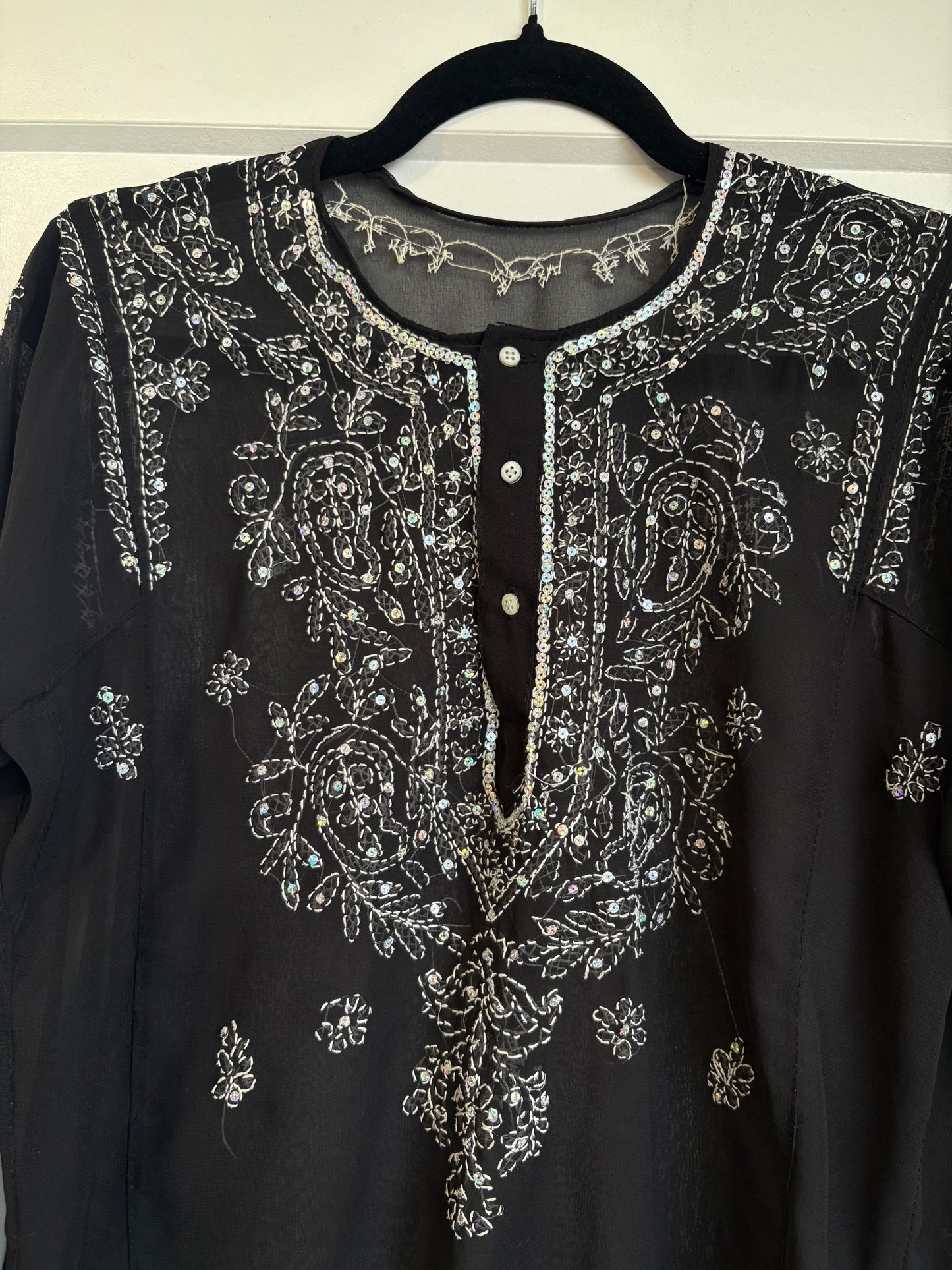 BLACK SHEET TUNIC - M