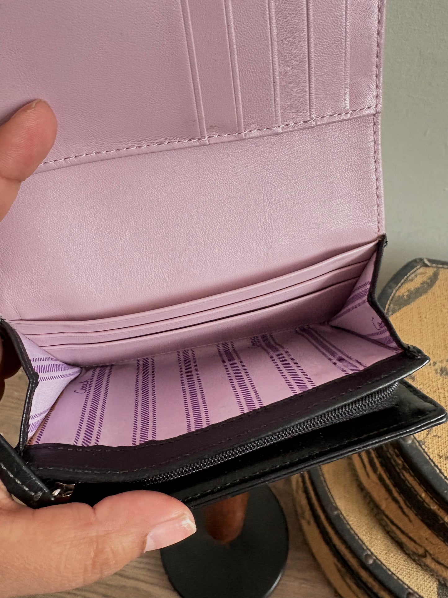 COACH SIGNATURE LEATHER SNAP WALLET