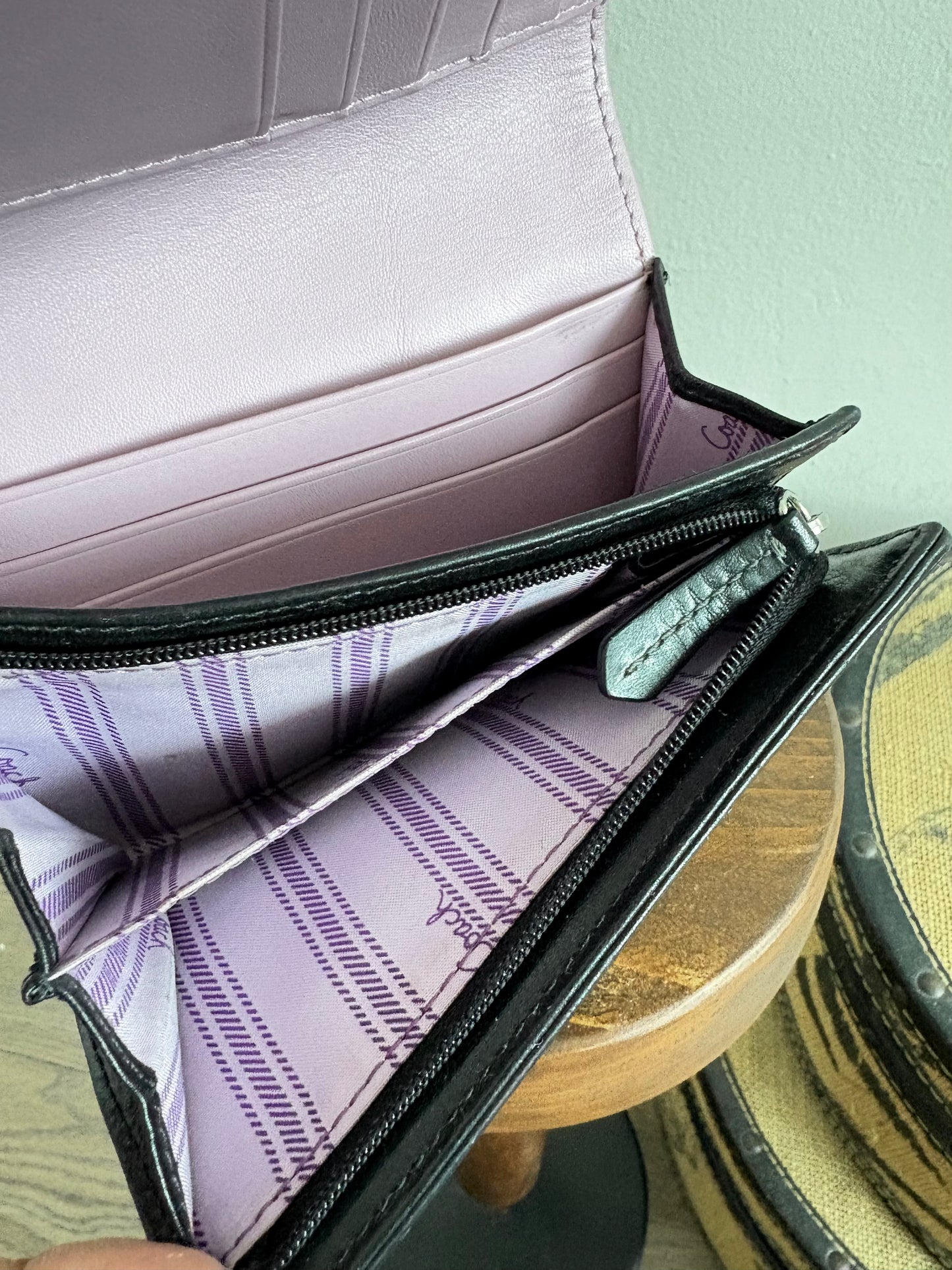 COACH SIGNATURE LEATHER SNAP WALLET