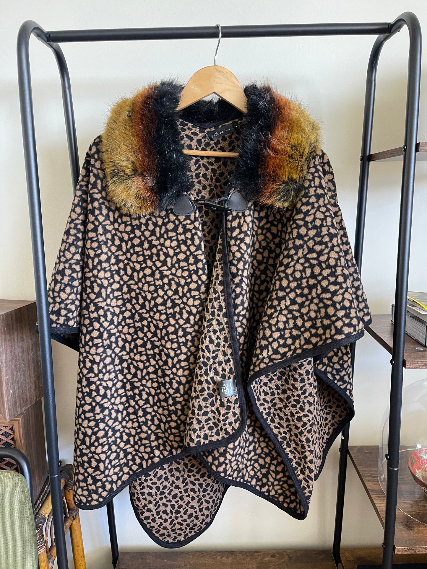 FAUX FUR PONCHO