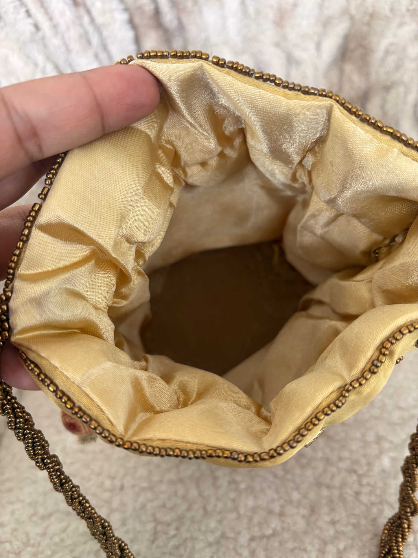 GOLD MIRROR WORK POTLI BAG