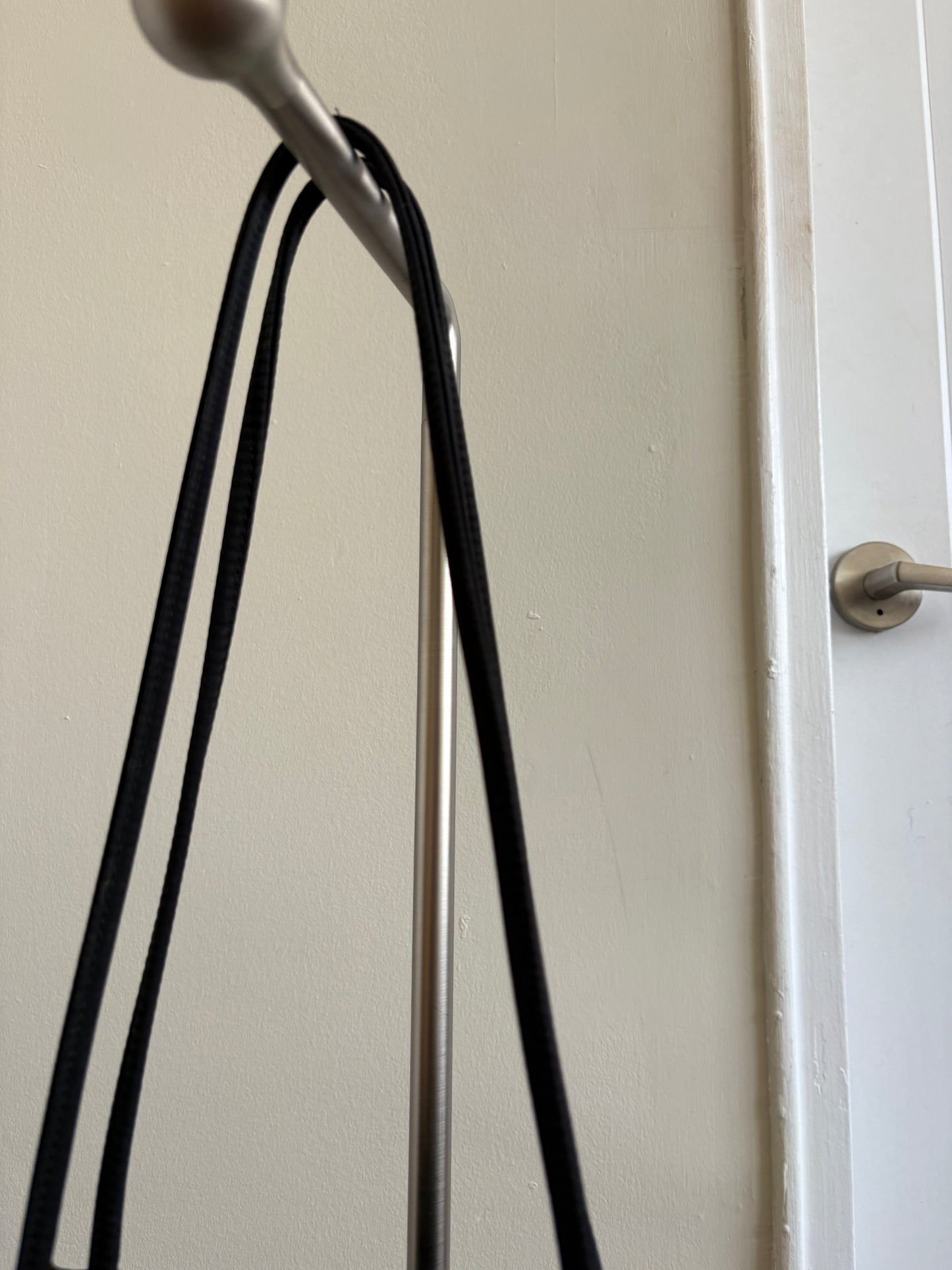 VINTAGE BLACK NYLON SHOULDER BAG WITH A BEADED FLORAL DESIGN
