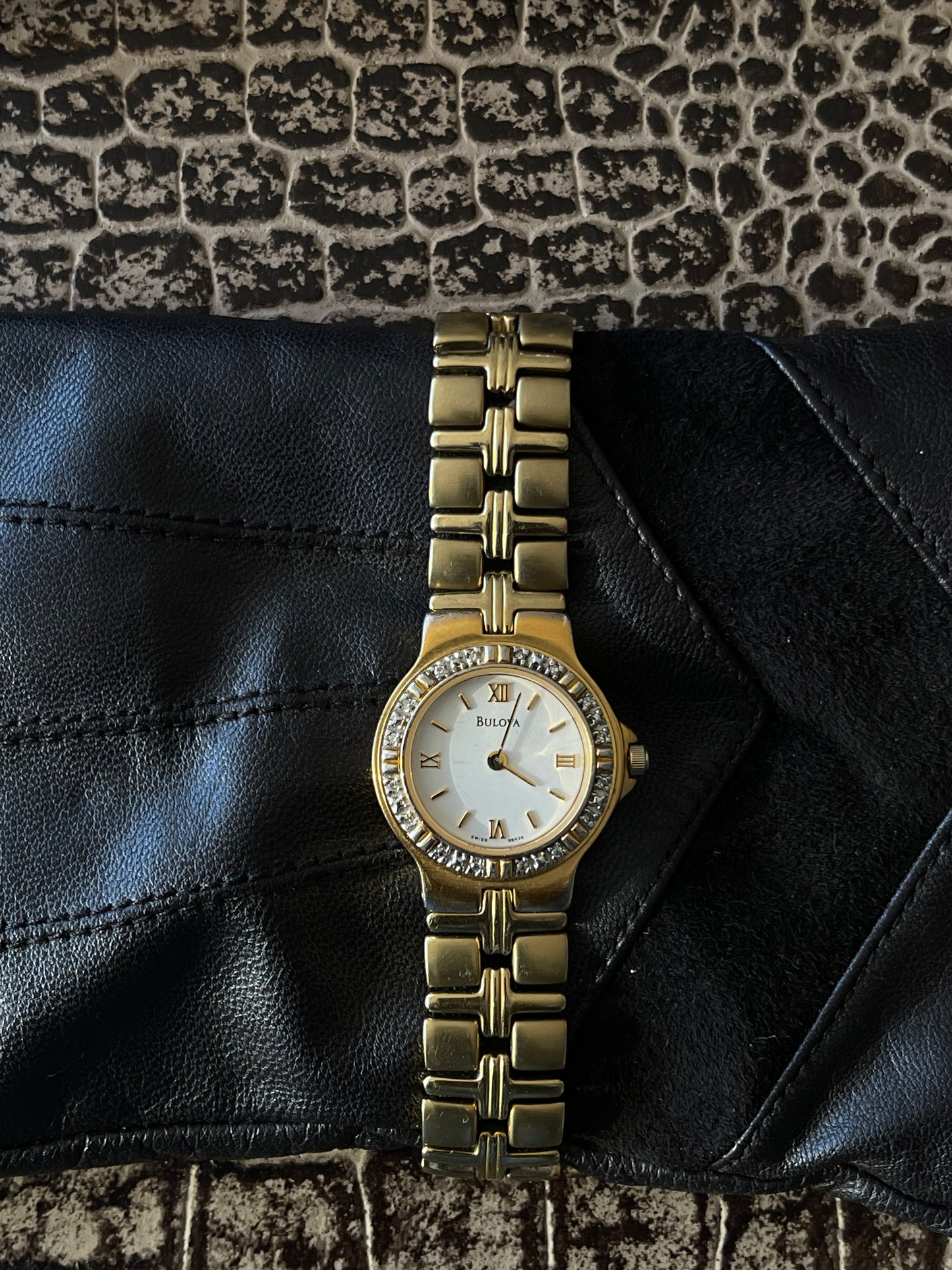 VINTAGE BULOVA DIAMOND ENCRUSTED WATCH