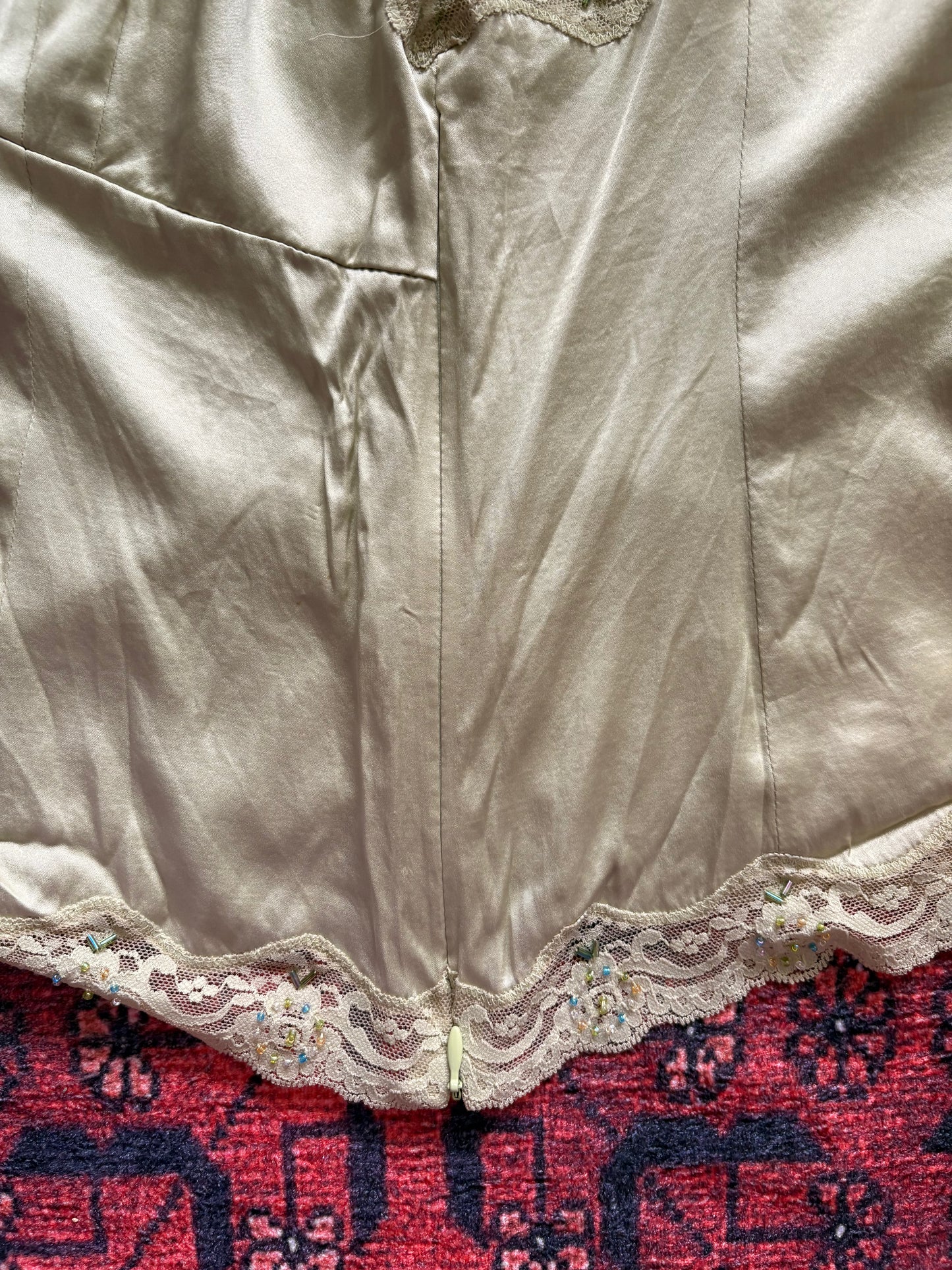 VINTAGE SILK LACE CAMI - M