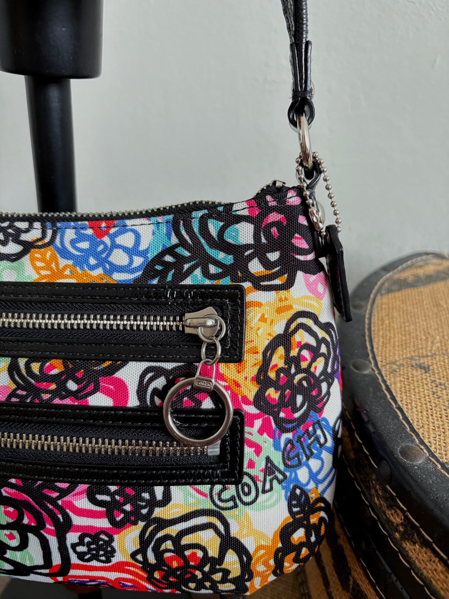 COACH POPPY GRAFFITI BLOSSOM MULTICOLOUR FLORAL PRINT PURSE