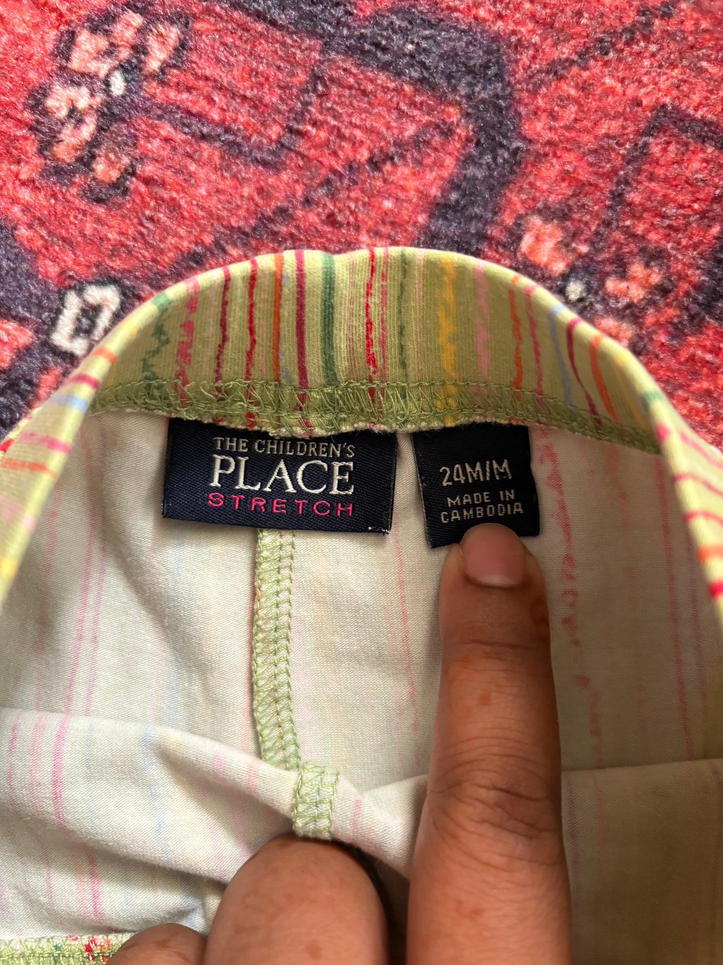 VINTAGE CHILDRENS PLACE COLOURFUL STRIPPED PANTS - 18/24M