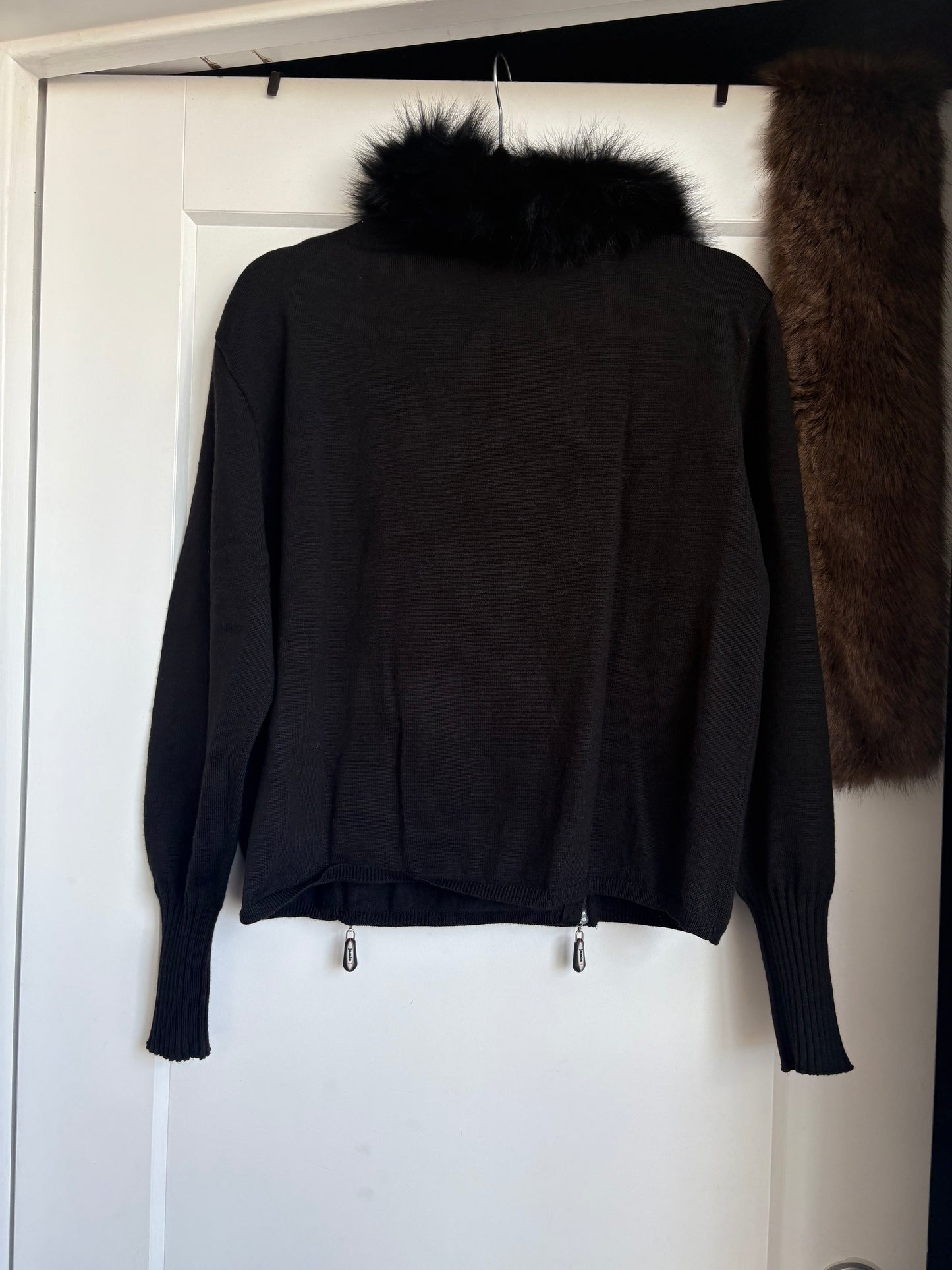 JAMIE SADOK KNIT SWEATER WITH FUR - M