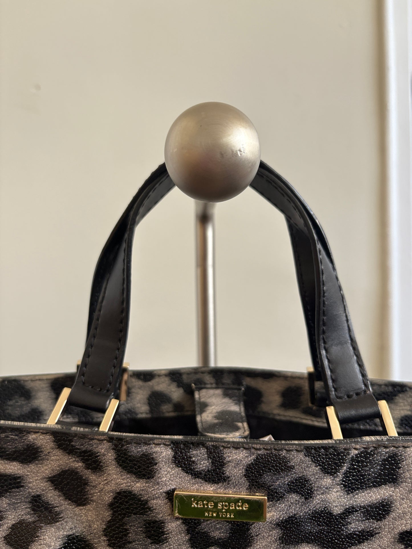 KATE SPADE GRANT STREET GRAINY LEOPARD PRINT BAG