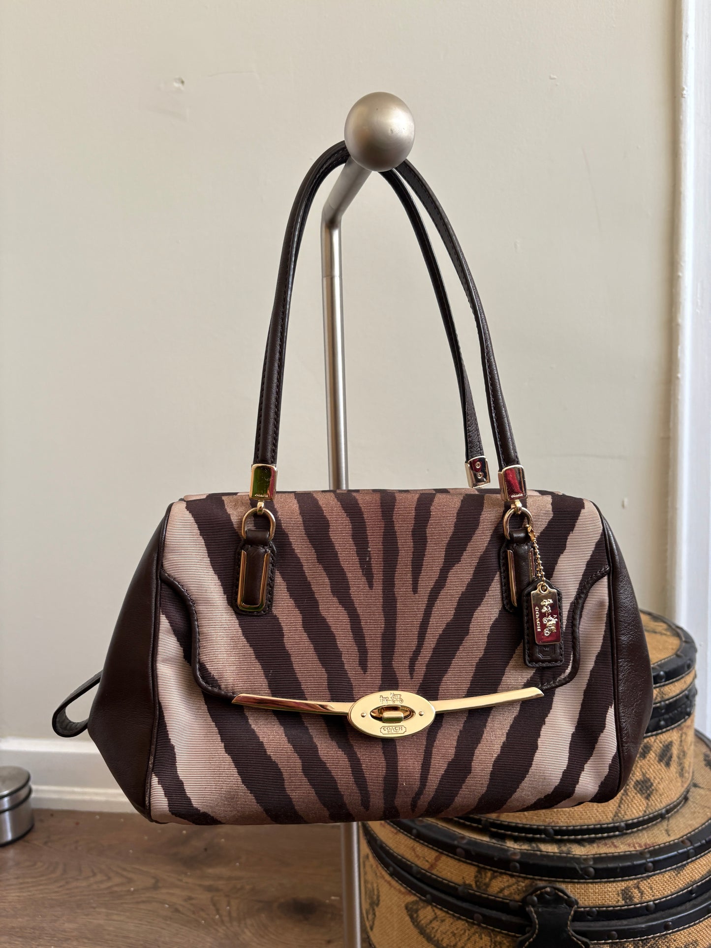 Madison Small Madeline Zebra Print East/West Satchel
