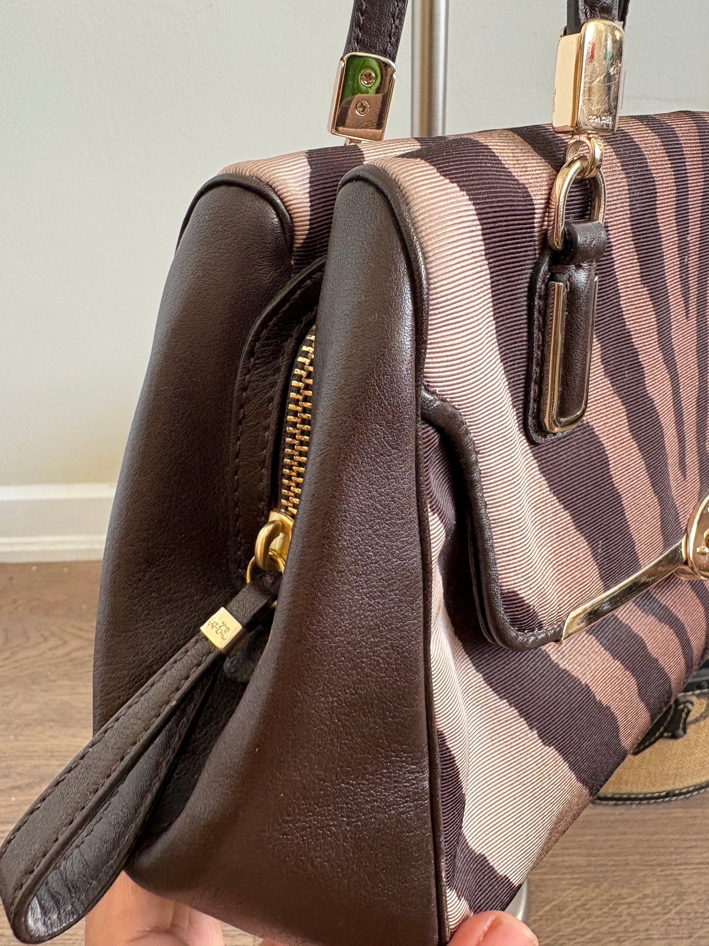 Madison Small Madeline Zebra Print East/West Satchel