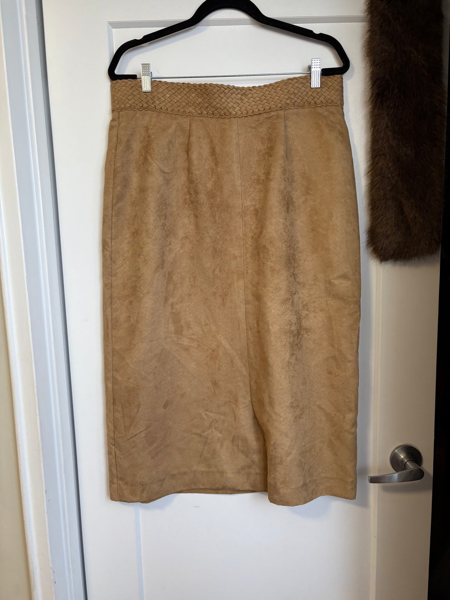 SUEDE MIDI SKIRT WITH FRINGE DETAILS