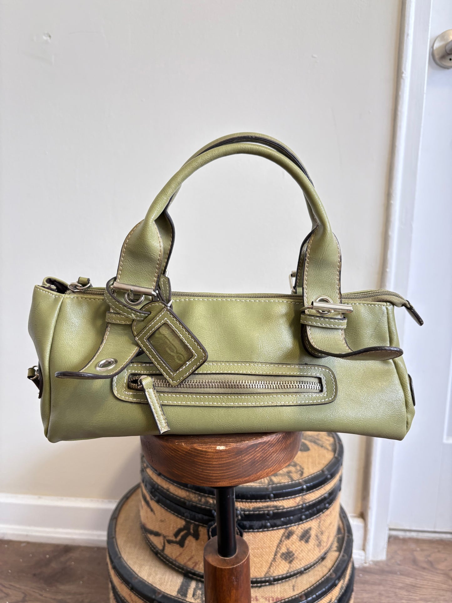 VINTAGE ALDO GREEN FAUX LEATHER HANDBAG