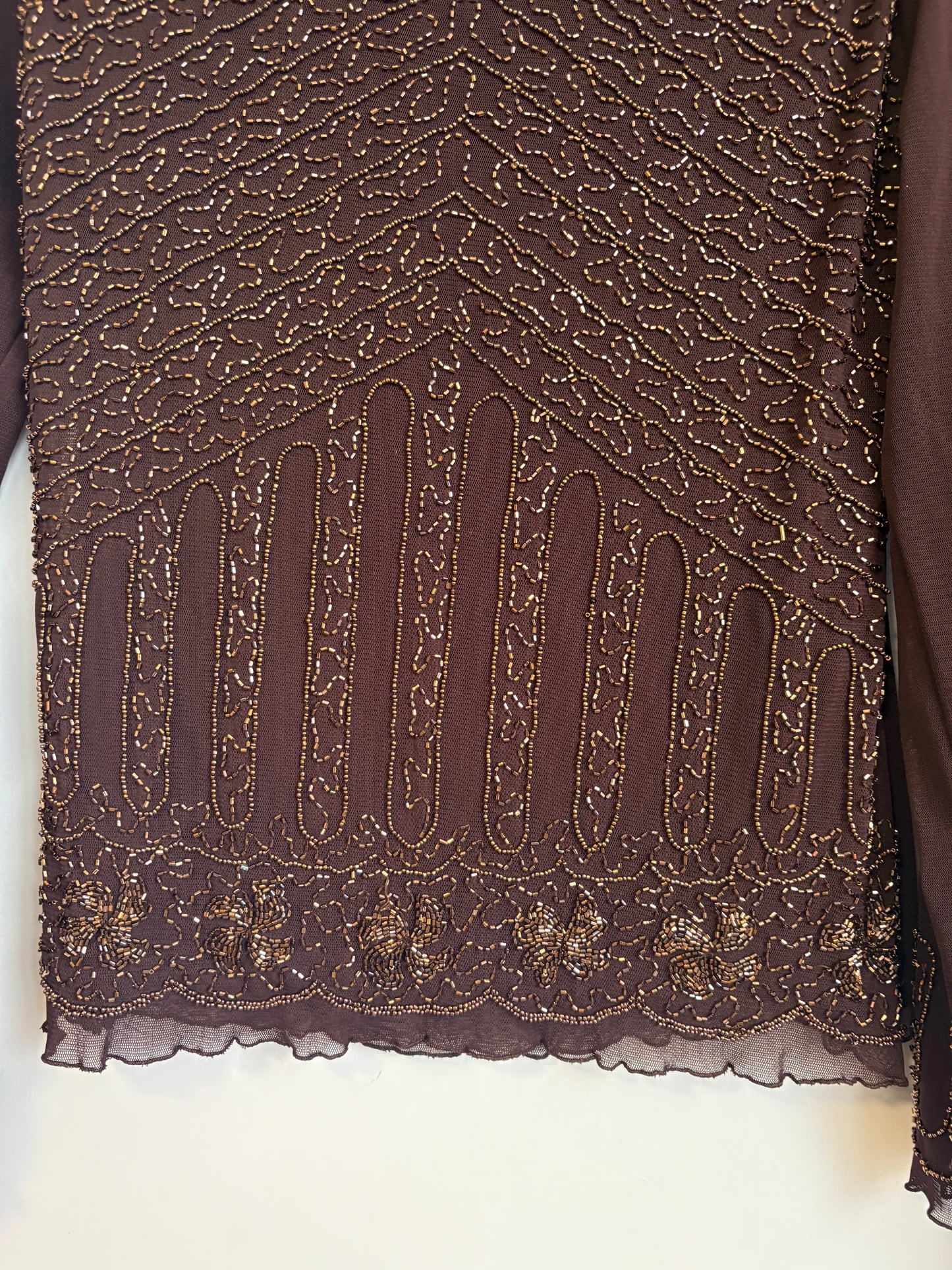 VINTAGE BEADED TOP - L