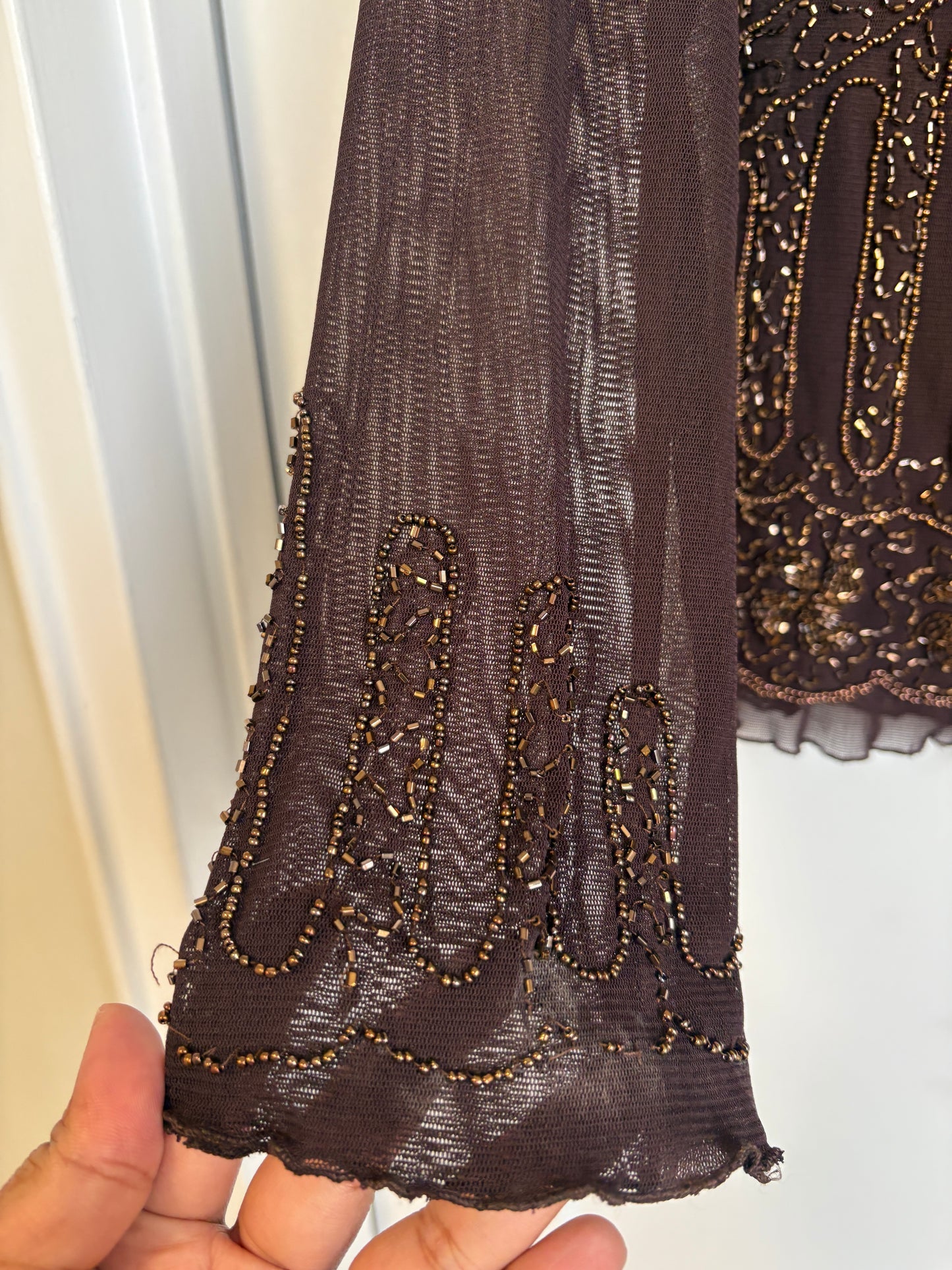 VINTAGE BEADED TOP - L