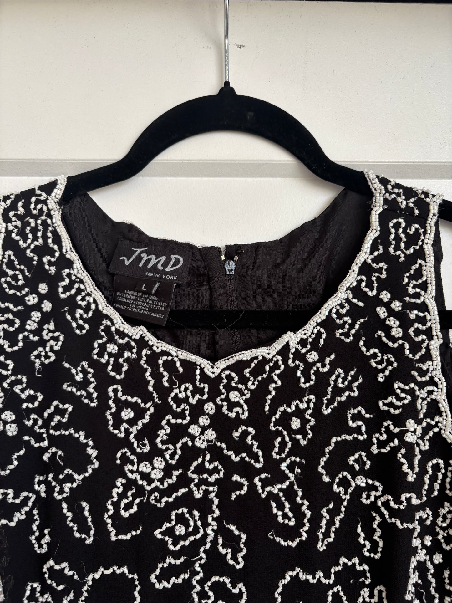 VINTAGE BEADED TOP - L