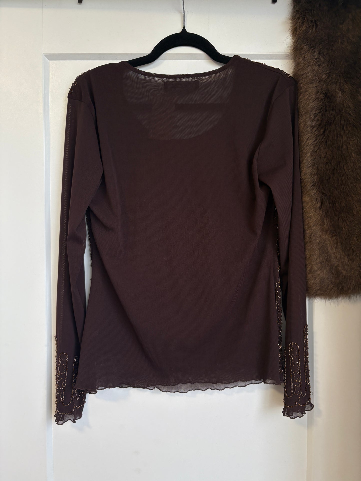 VINTAGE BEADED TOP - L