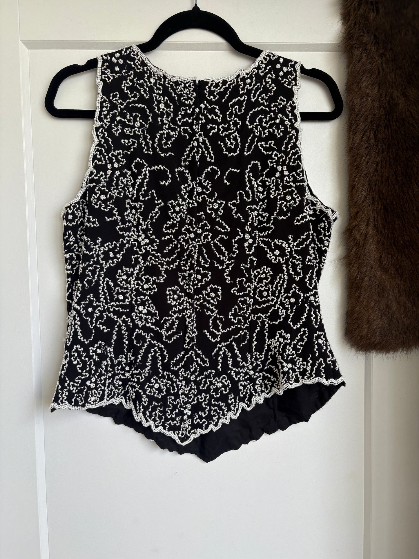 VINTAGE BEADED TOP - L