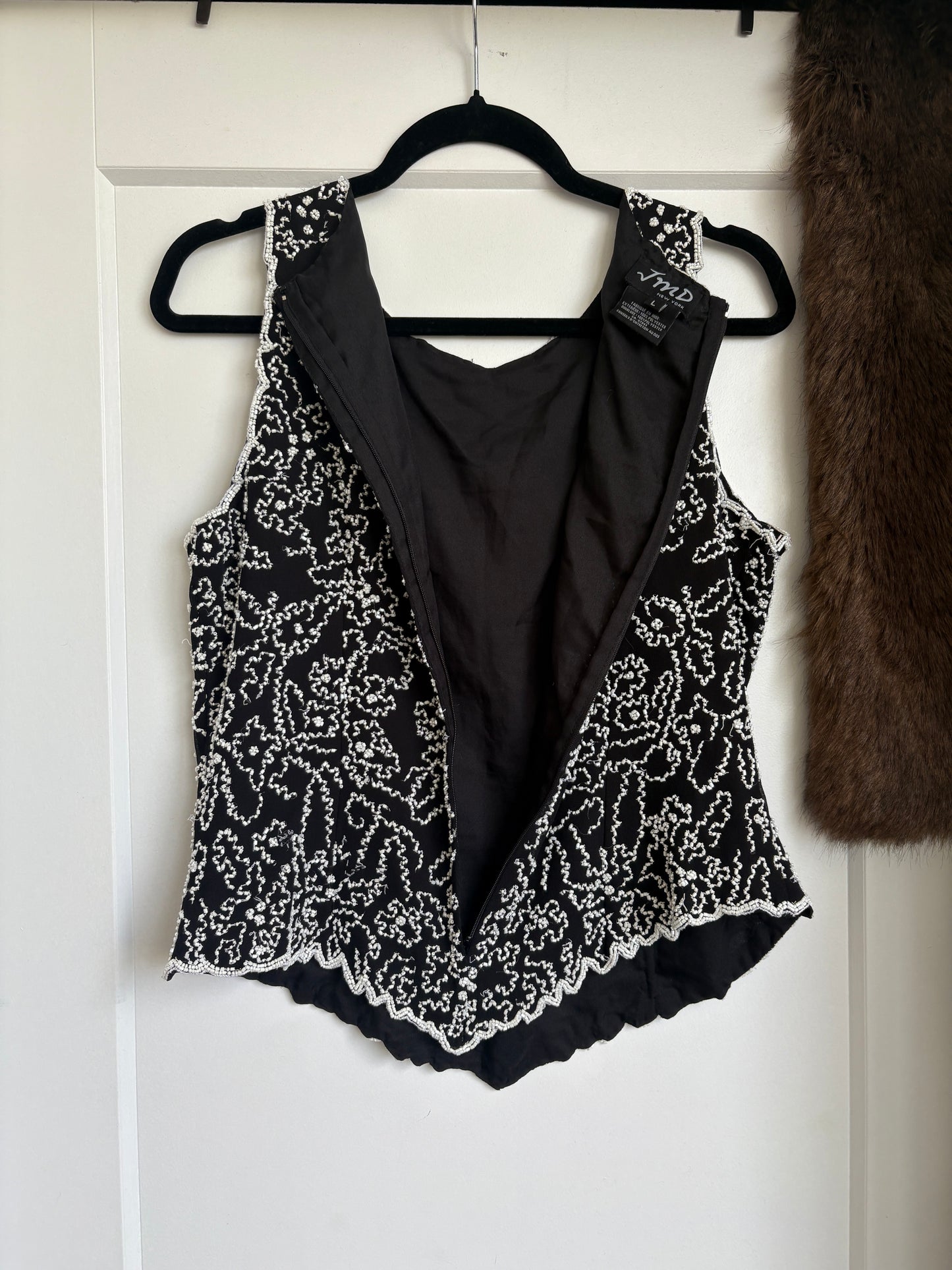 VINTAGE BEADED TOP - L
