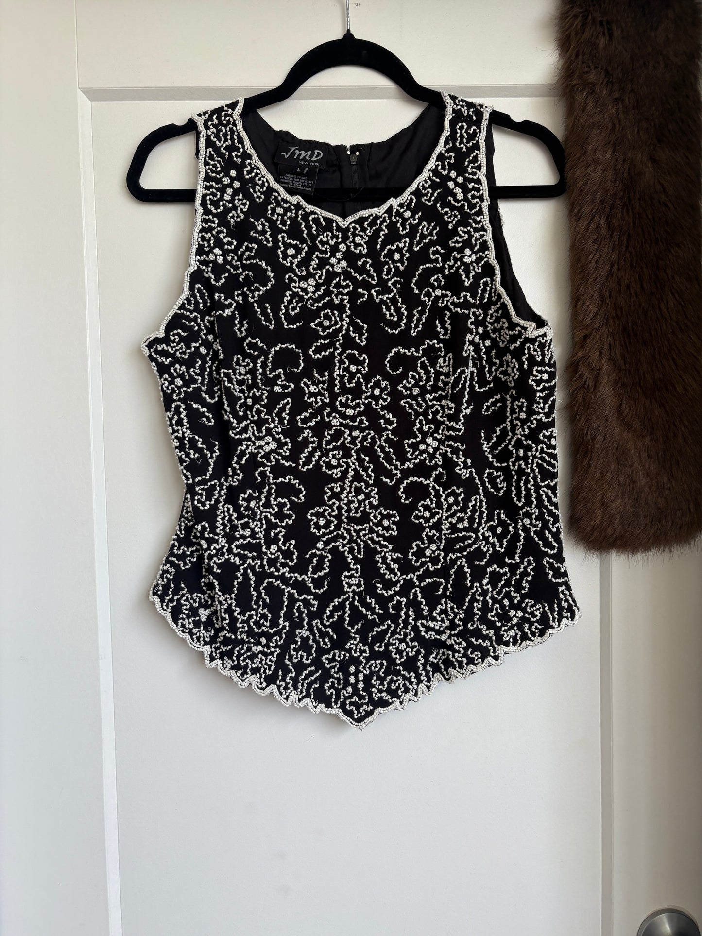 VINTAGE BEADED TOP - L