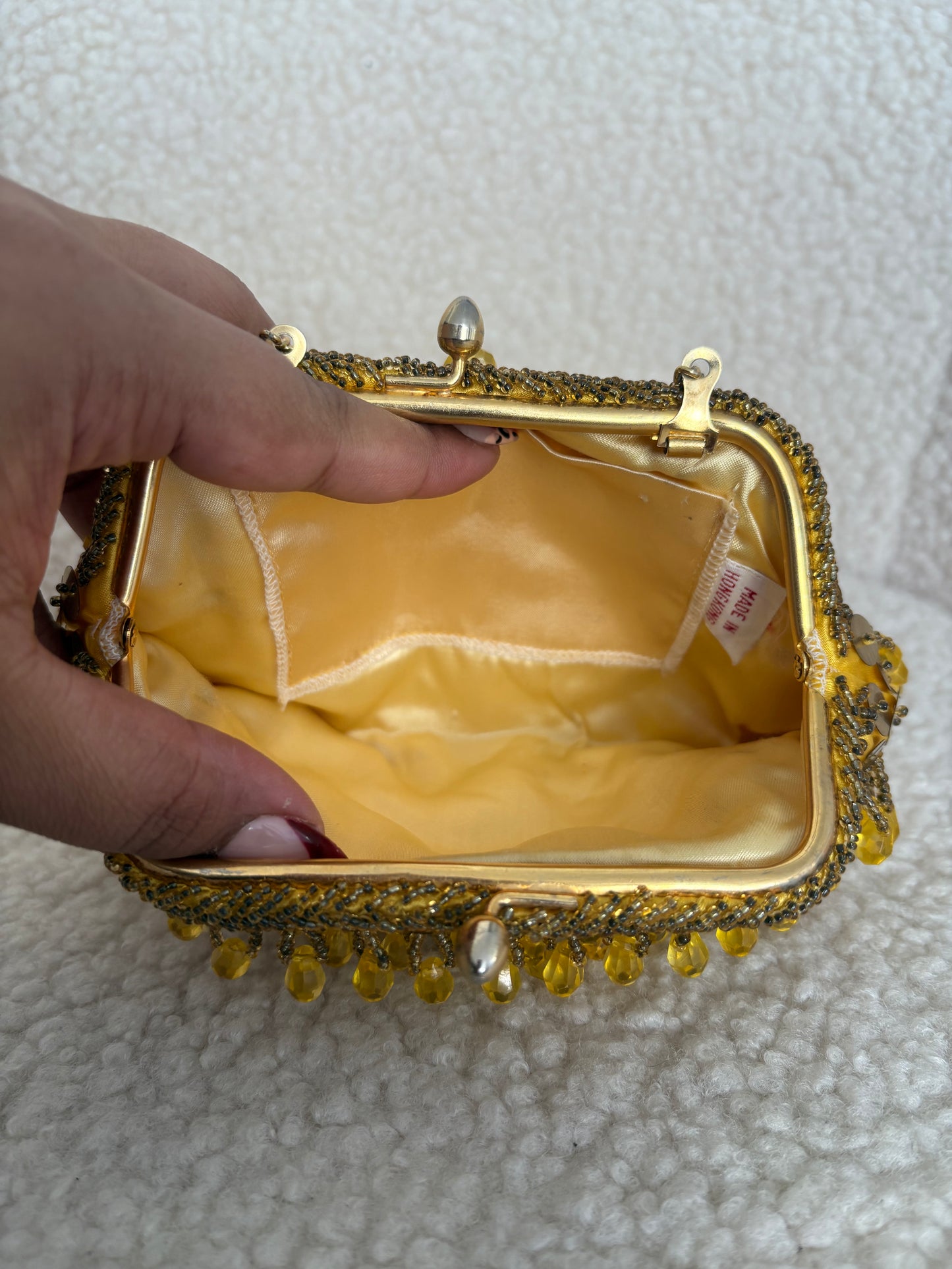 VINTAGE DANGLE BEADED ART DECO PURSE