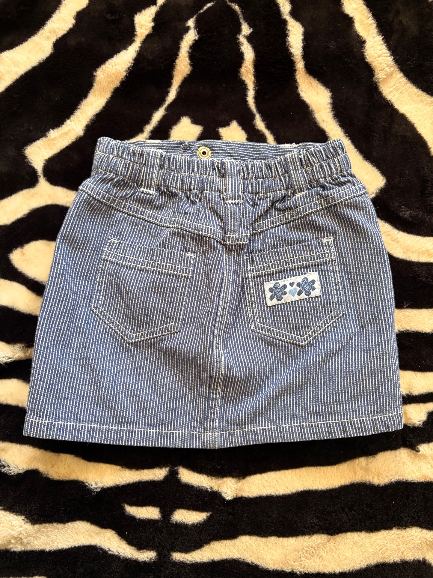 VINTAGE DENIM STRIPES KIDS BARBIE SKIRT - 4