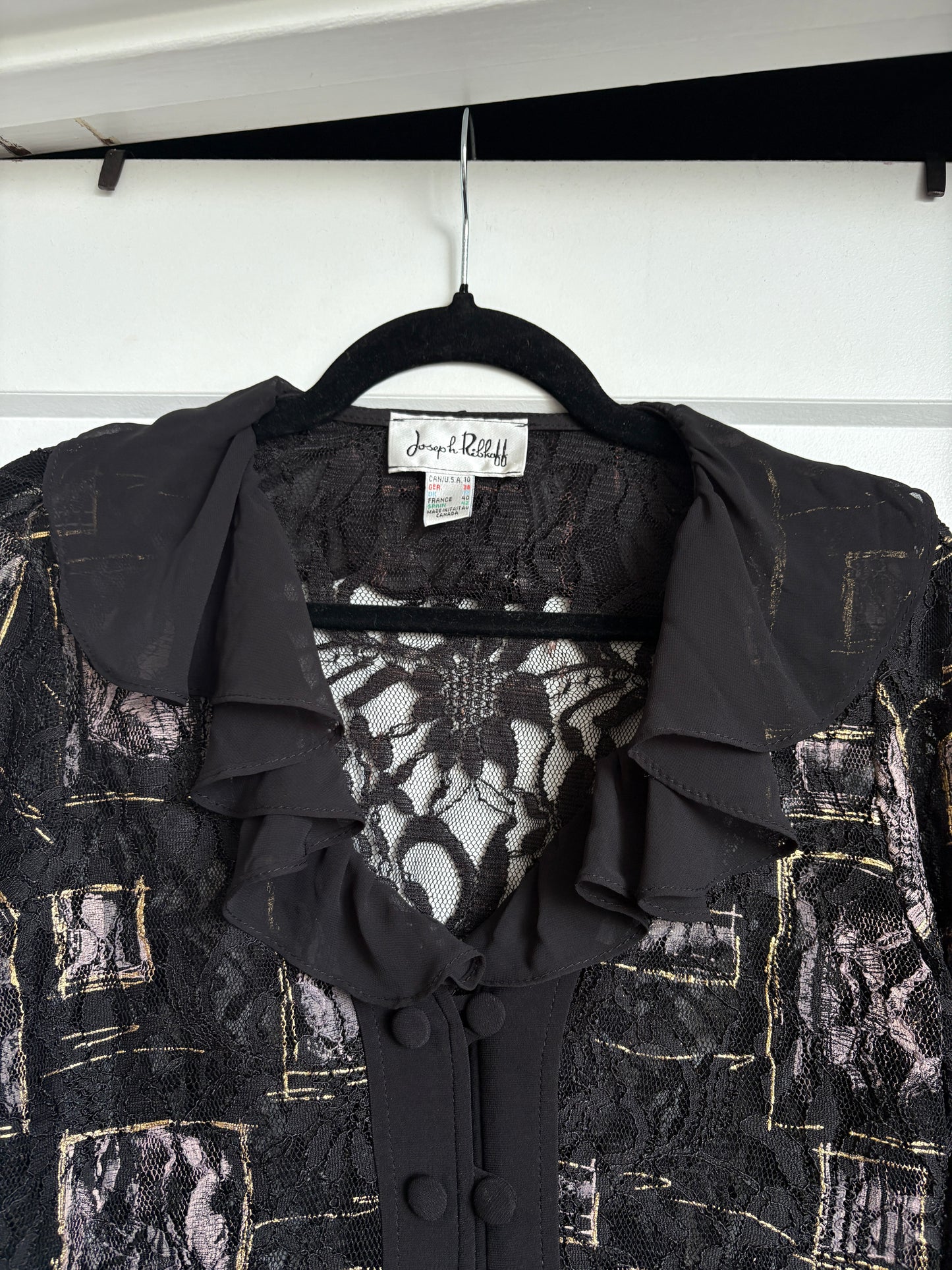 VINTAGE JOSEPH RIBKOFF RUFFLE TOP