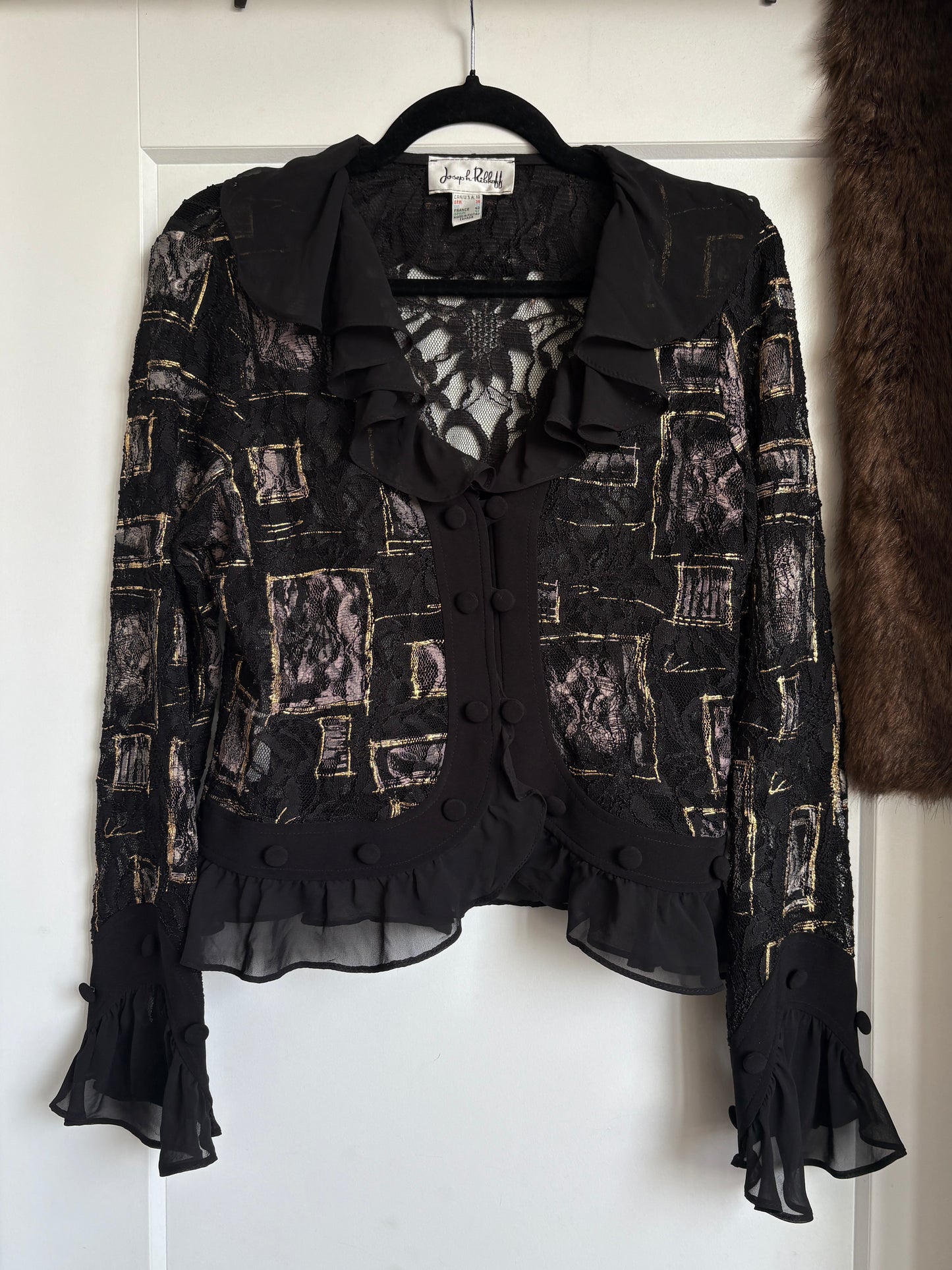 VINTAGE JOSEPH RIBKOFF RUFFLE TOP