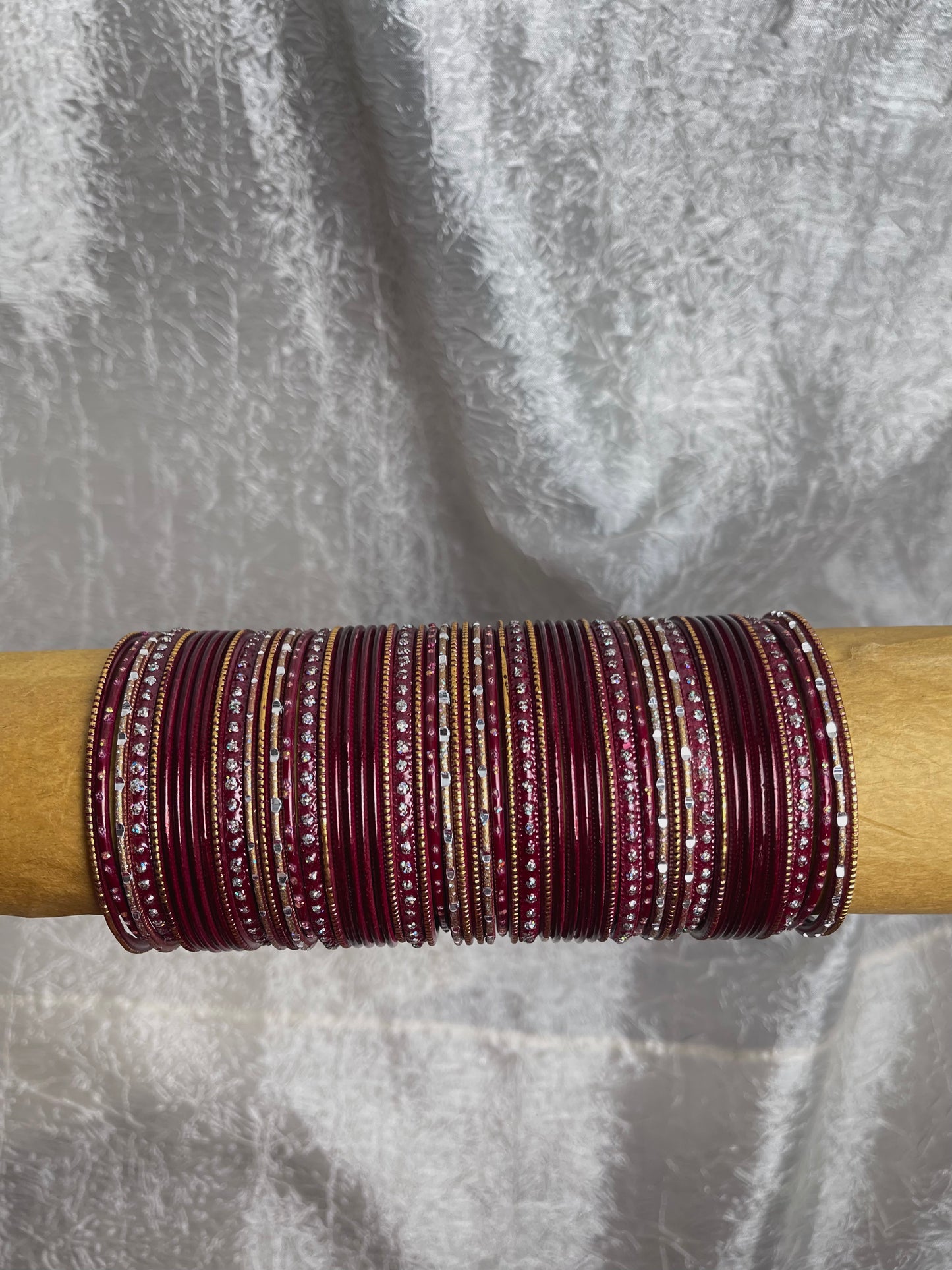VINTAGE MAROON AND GOLD BANGLES