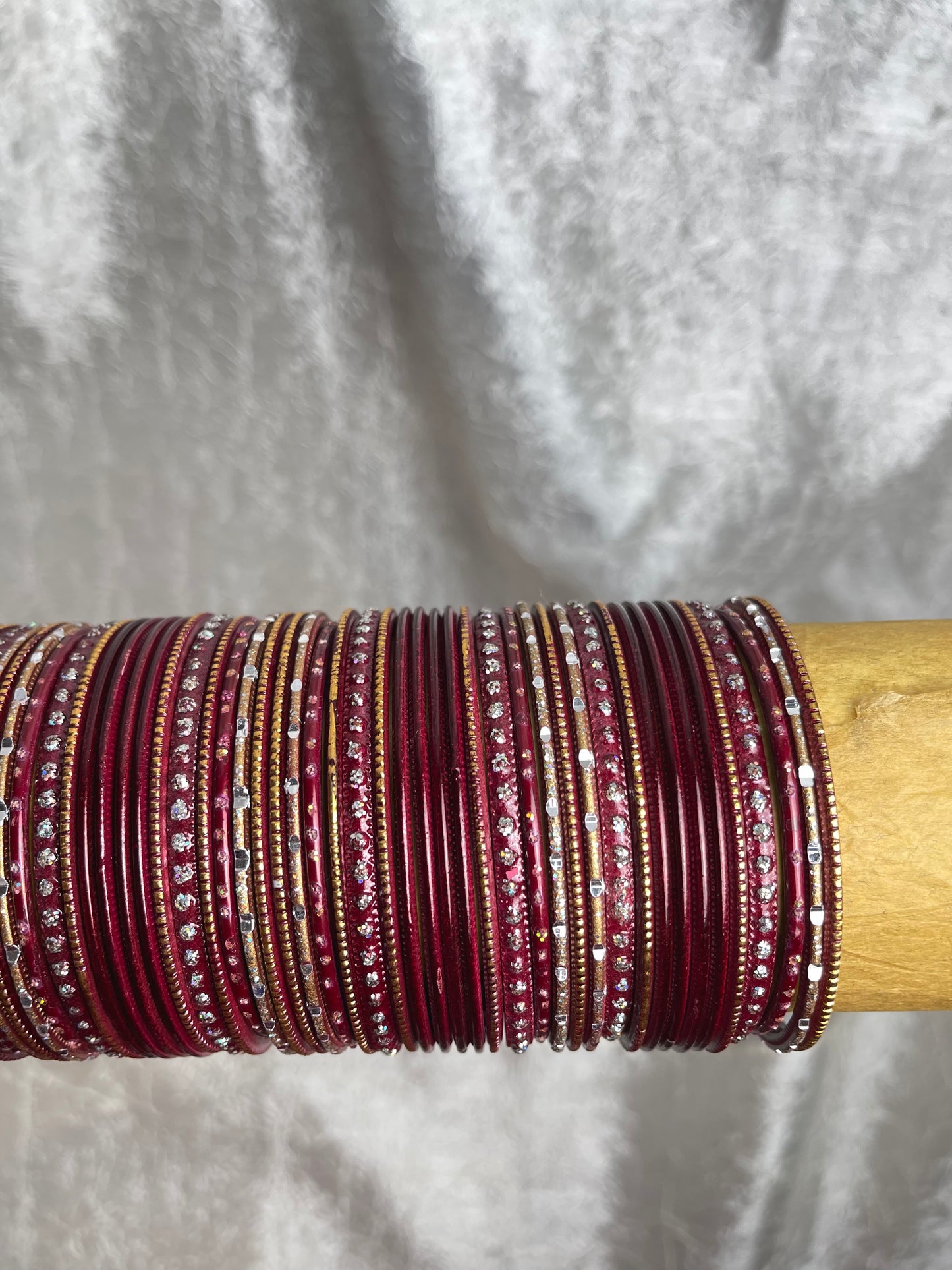 VINTAGE MAROON AND GOLD BANGLES