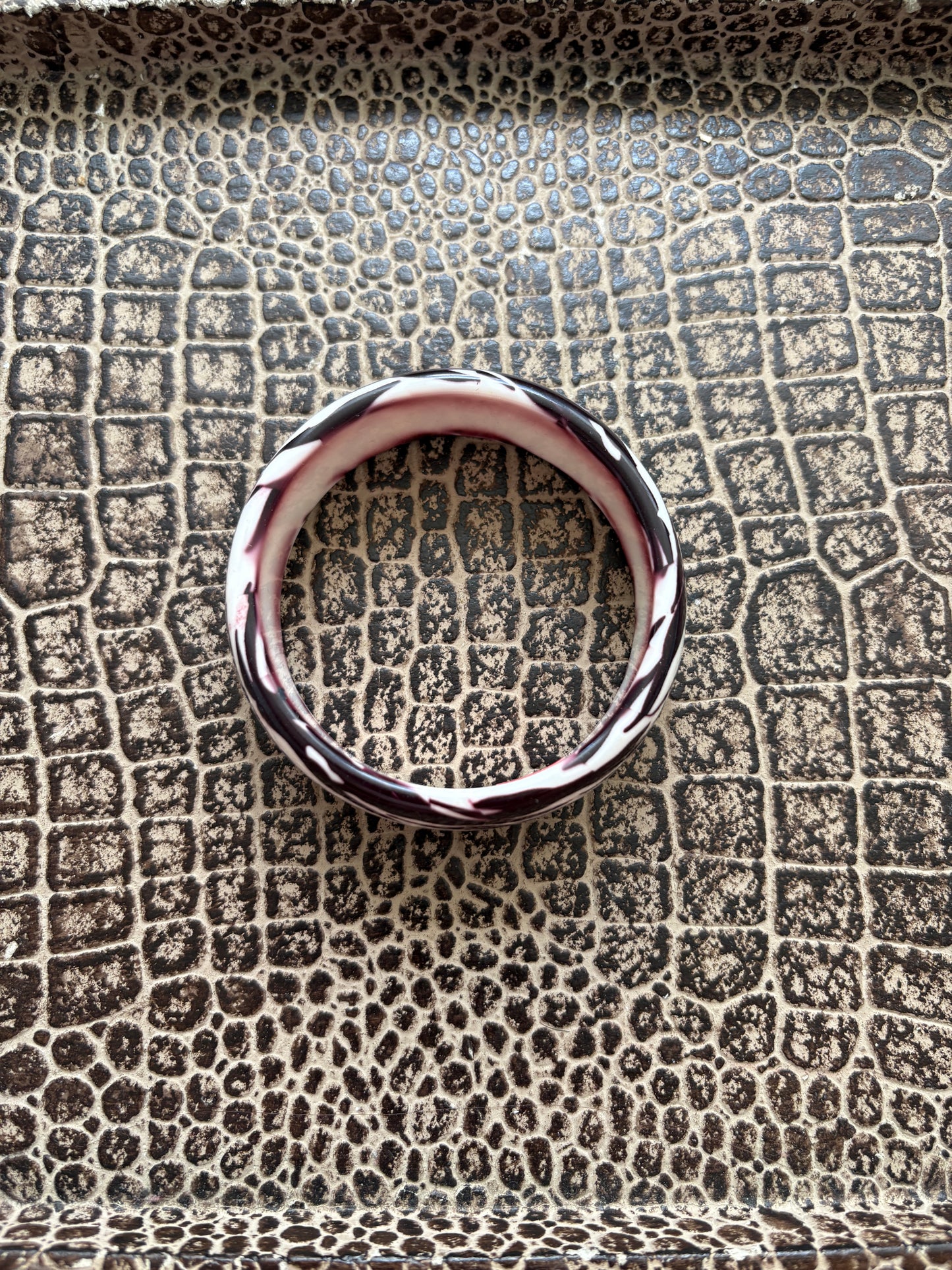 VINTAGE ZEBRA PRINT BANGLE