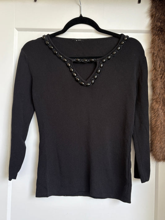 3/4 SLEEVE BLACK TOP