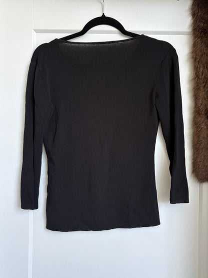 3/4 SLEEVE BLACK TOP