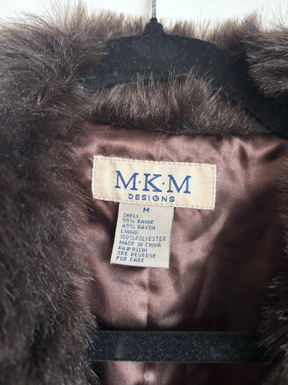 VINTAGE MKM DESIGNS TWEED JACKET WITH FUR TRIM