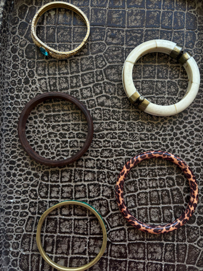 VINTAGE MALACHITE BRASS BRACELET