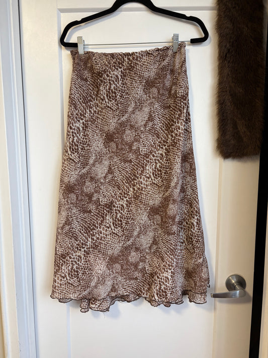 ANIMAL PRINT MIDI SKIRT