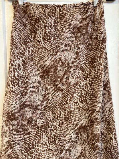 ANIMAL PRINT MIDI SKIRT