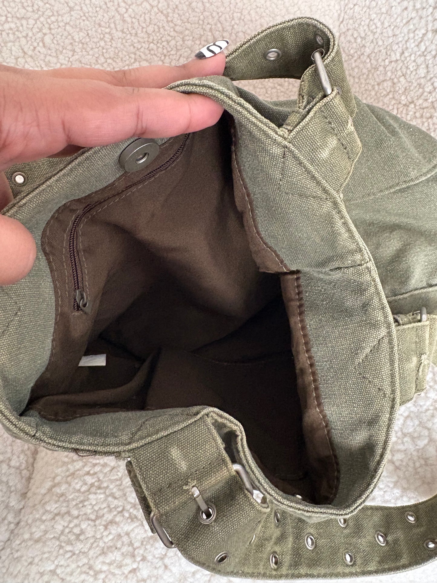ARMY GREEN BOHO SHOULDER BAG