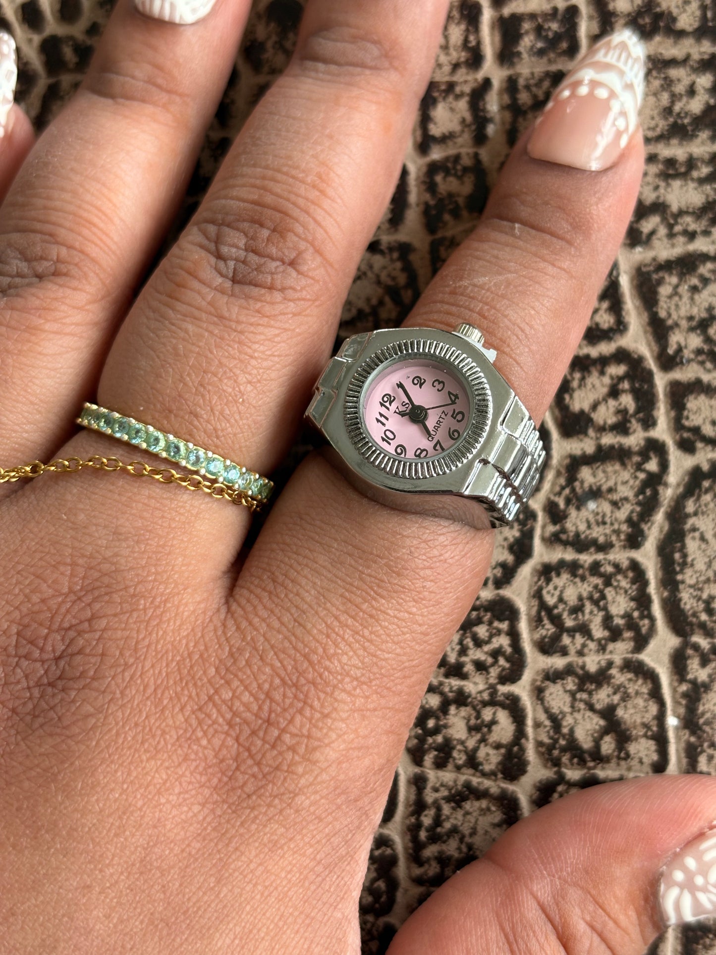 BABY PINK RING WATCH