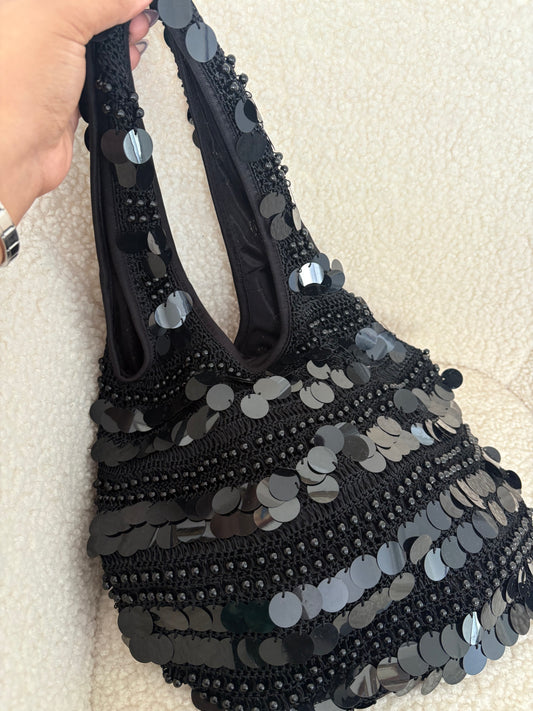 VINTAGE Y2K SEQUIN BEADED SHOULDER BAG
