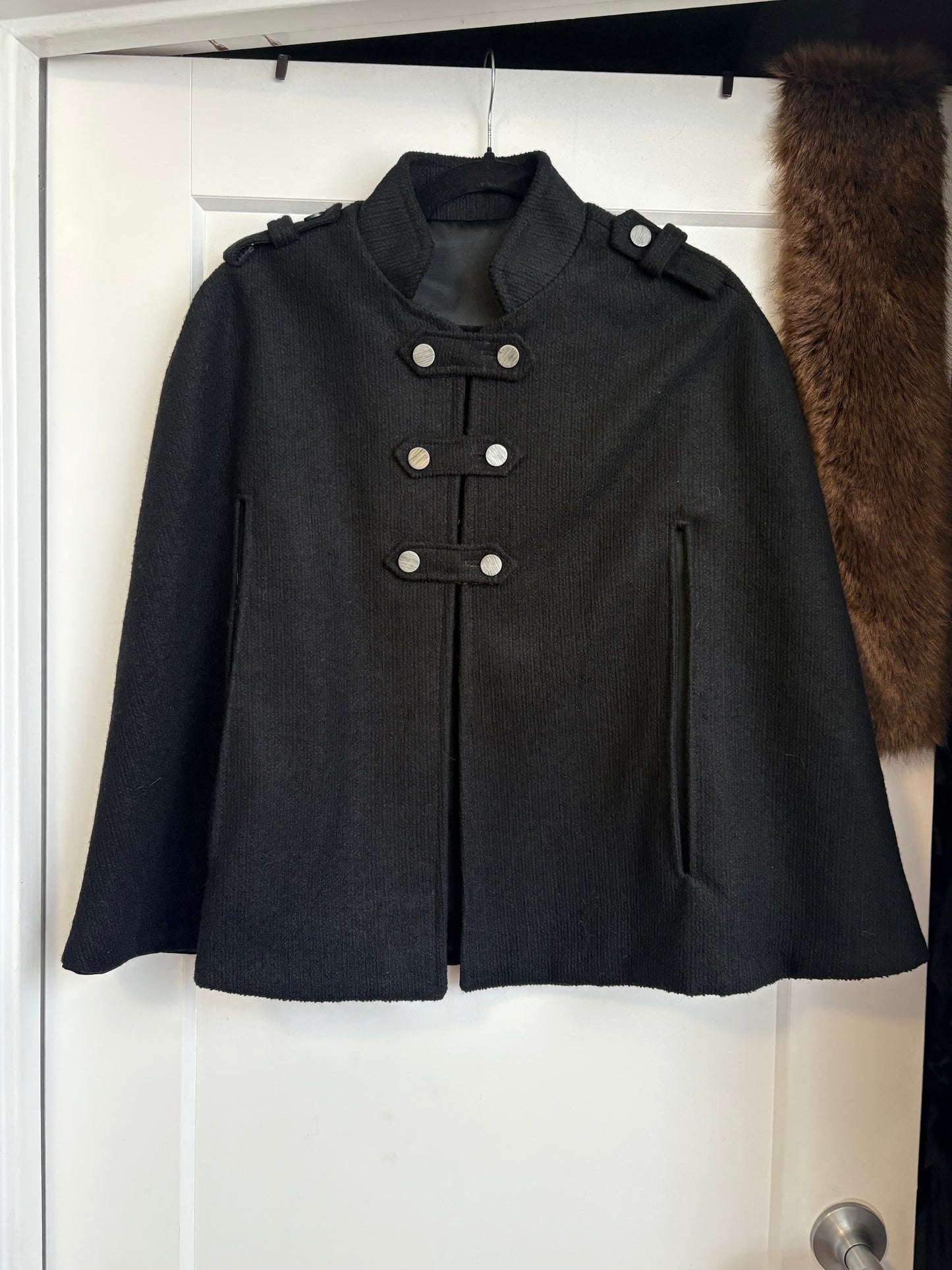 BLACK CAPE JACKET