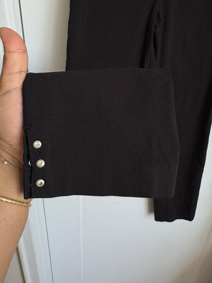 BLACK CAPRI PANTS WITH DIAMOND EMBELLISHMENTS