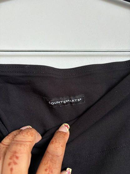 BLACK CAPRI PANTS WITH DIAMOND EMBELLISHMENTS