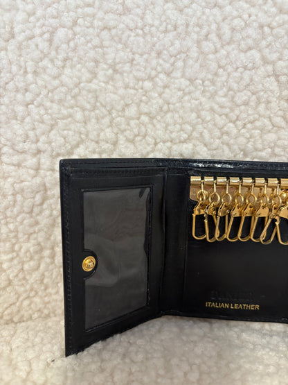 BLACK LEATHER KEY HOLDER WALLET